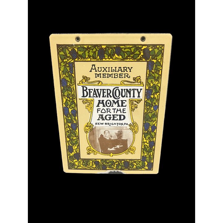 Beaver County Home For The Aged Porcelain Sign