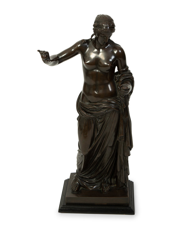 A Continental Patinated Bronze Figure of a Roman Goddess
Height 25 inches.