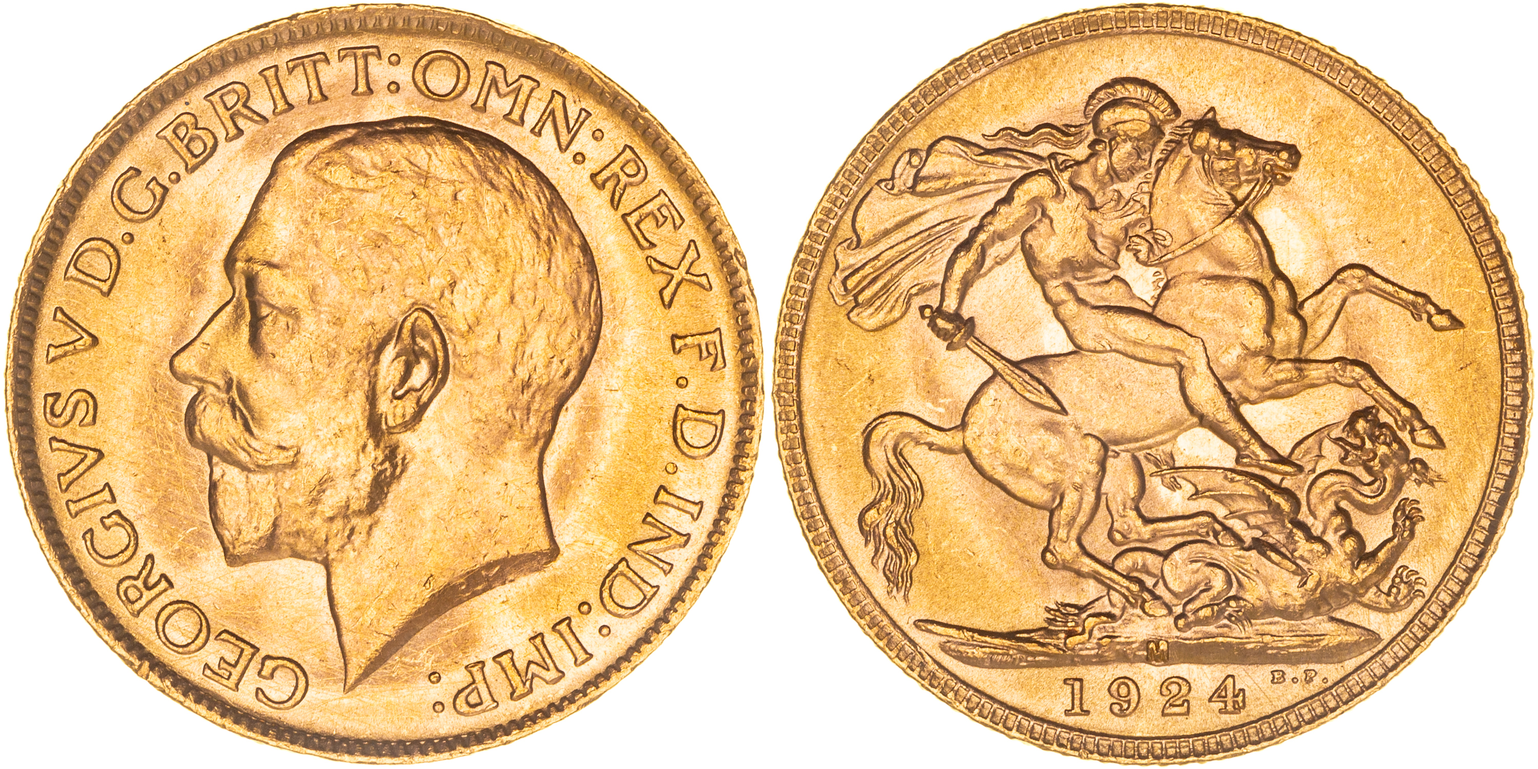 George V, Sovereign, 1924-M, UNC