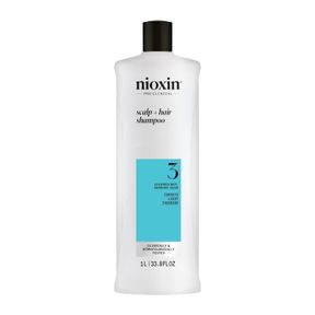 NIOXIN SYSTEM 3 SCALP + HAIR THICKENING SHAMPOO | FOR COLORED, DRY, & DAMAGED HAIR WITH LIGHT THINNING | MAINTAIN VIBRANT COLOR |