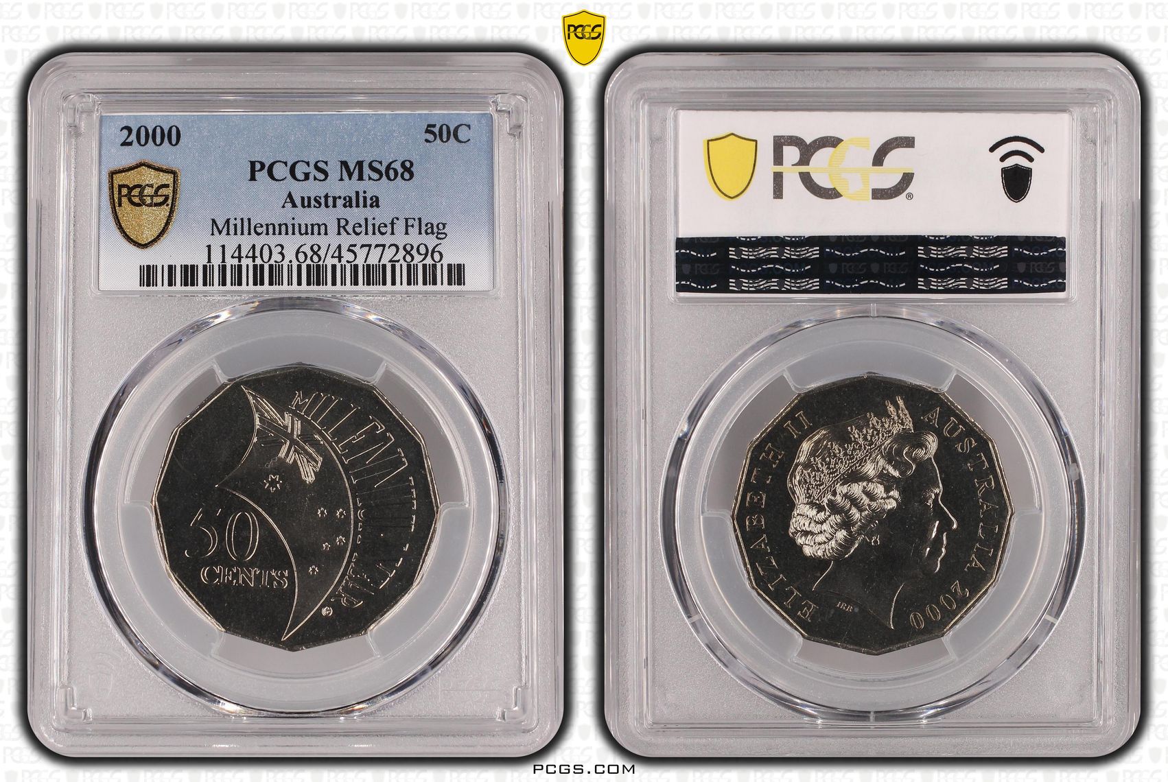 Millennium Relief Flag, Fifty Cent, 2000, PCGS MS68