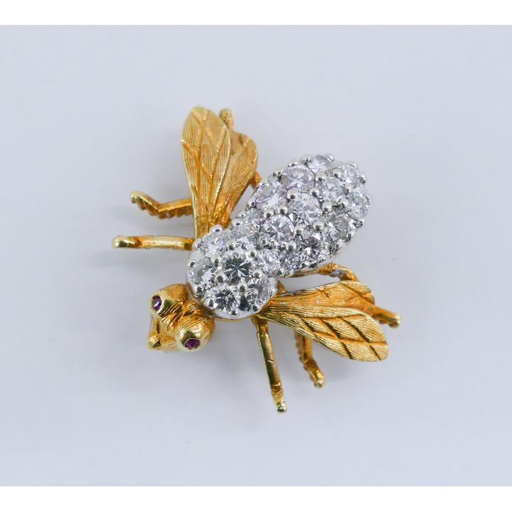 Herbert Rosenthal 18k Diamond Bee Brooch