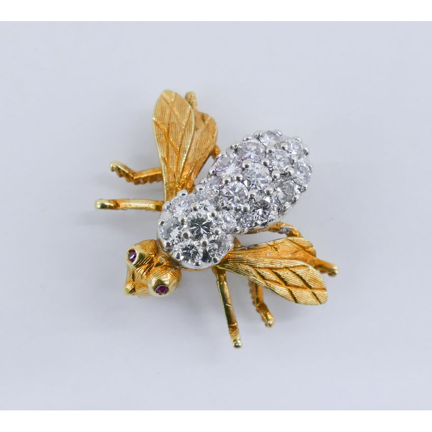Herbert Rosenthal 18k Diamond Bee Brooch