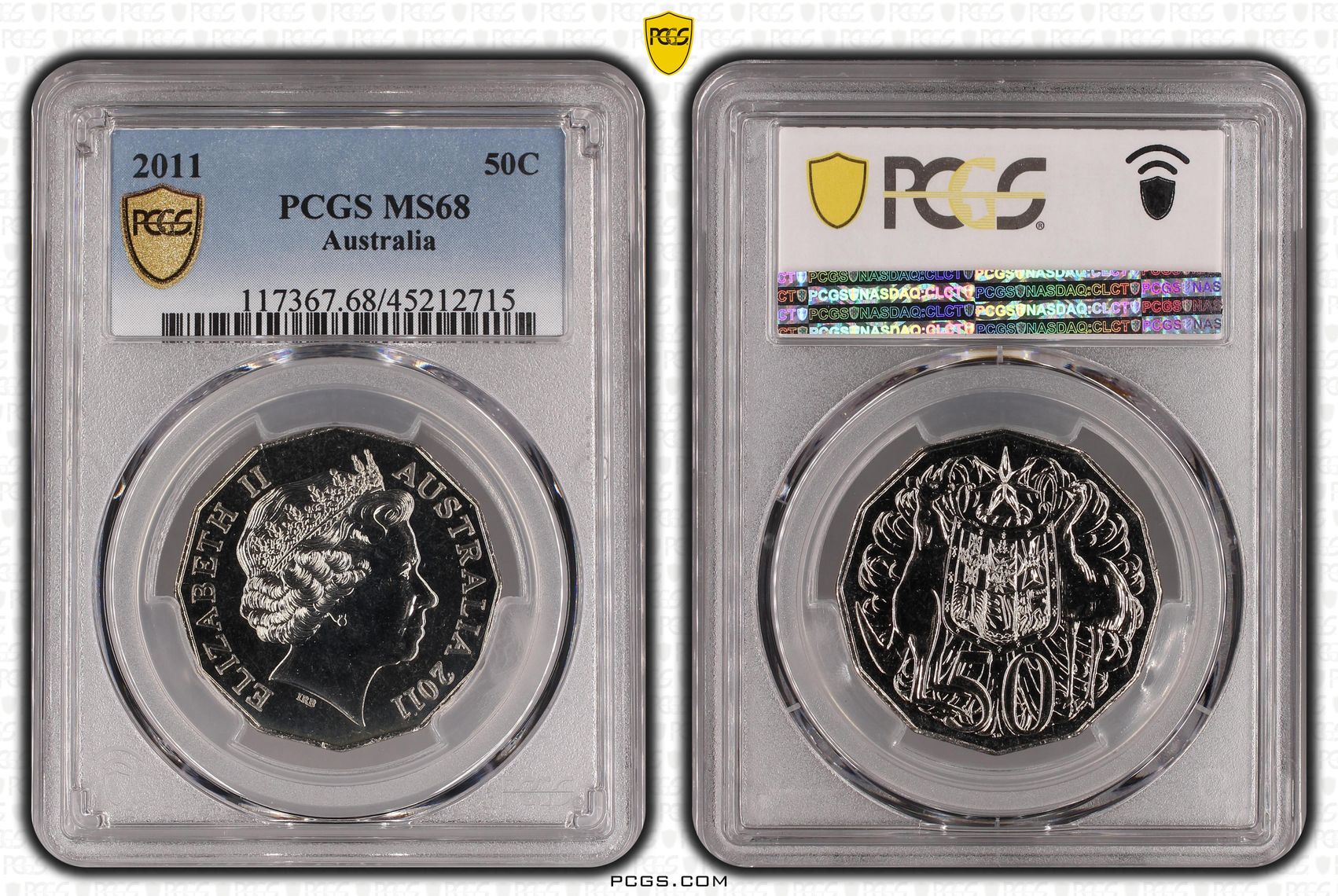 2011 Australia Fifty Cent, 50c PCGS - MS68 POP 2/0 -715