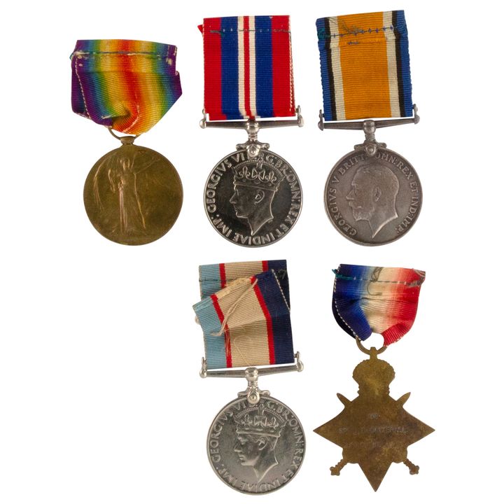Great War Trio/WWII Pair, 1914/45, EF