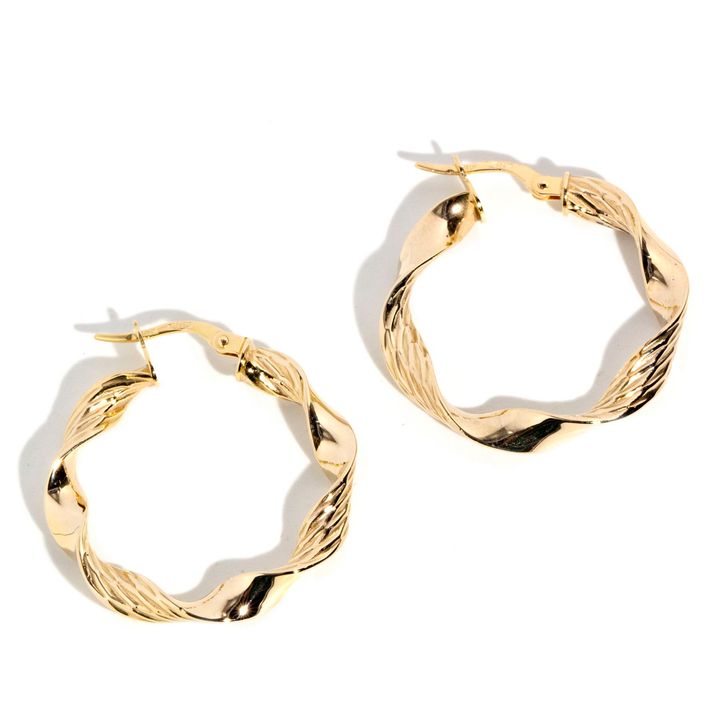 9 Carat Yellow Gold Hoop Earrings,