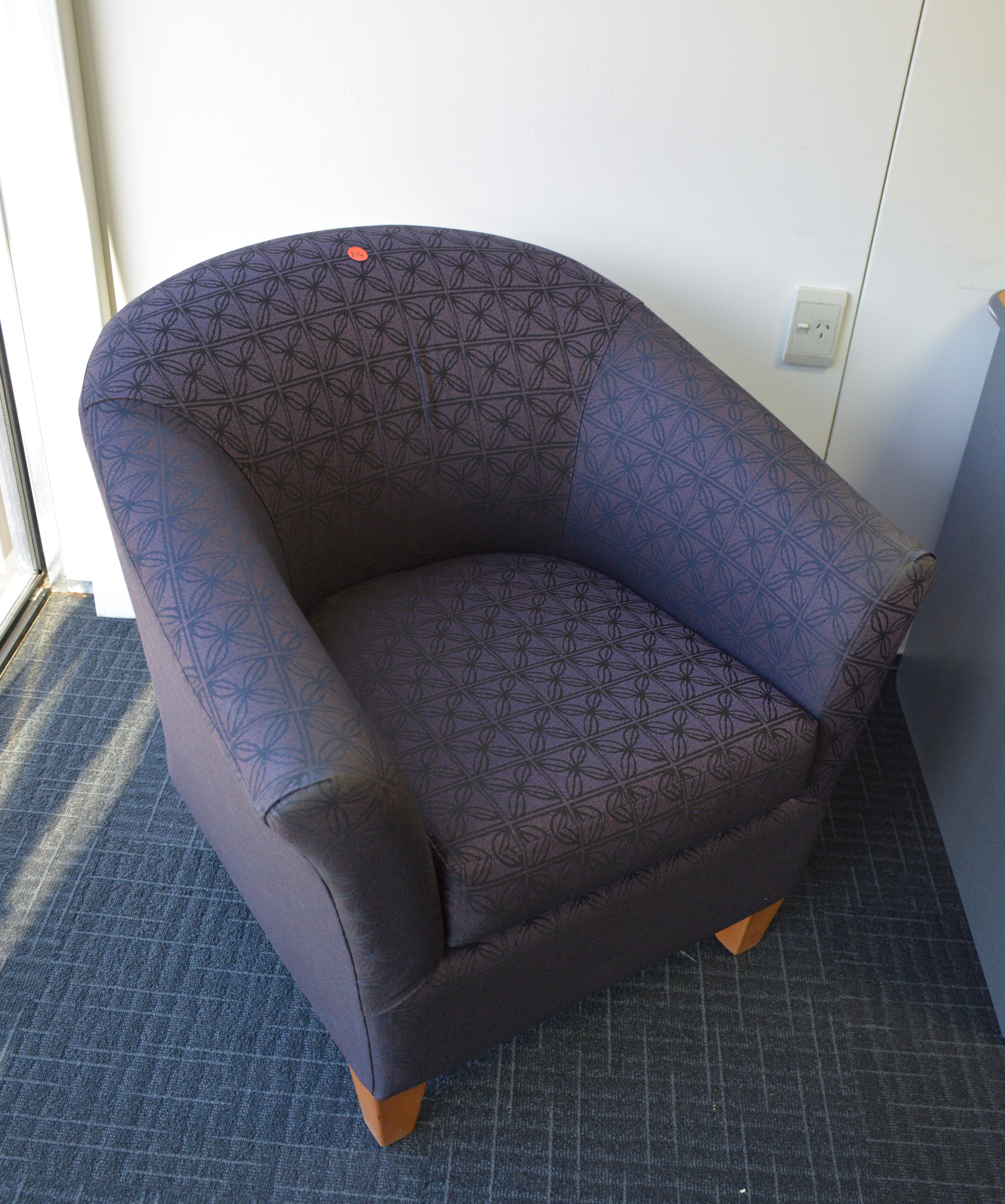 Patterned Textile Office Chair — sold at auction in New Zealand for $20
