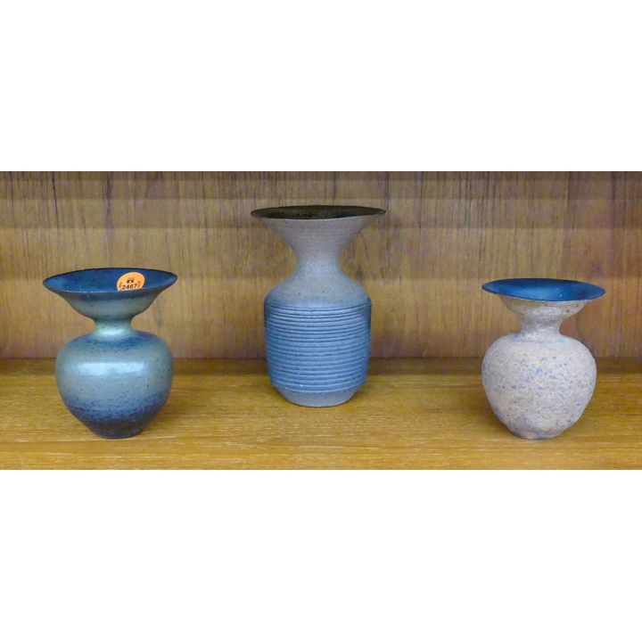 3pc George Cummings Studio Pottery Vases 4'' to 5.5''