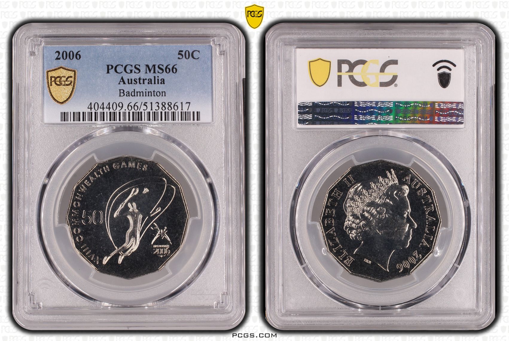 Badminton, Fifty Cent, 2006, PCGS MS66