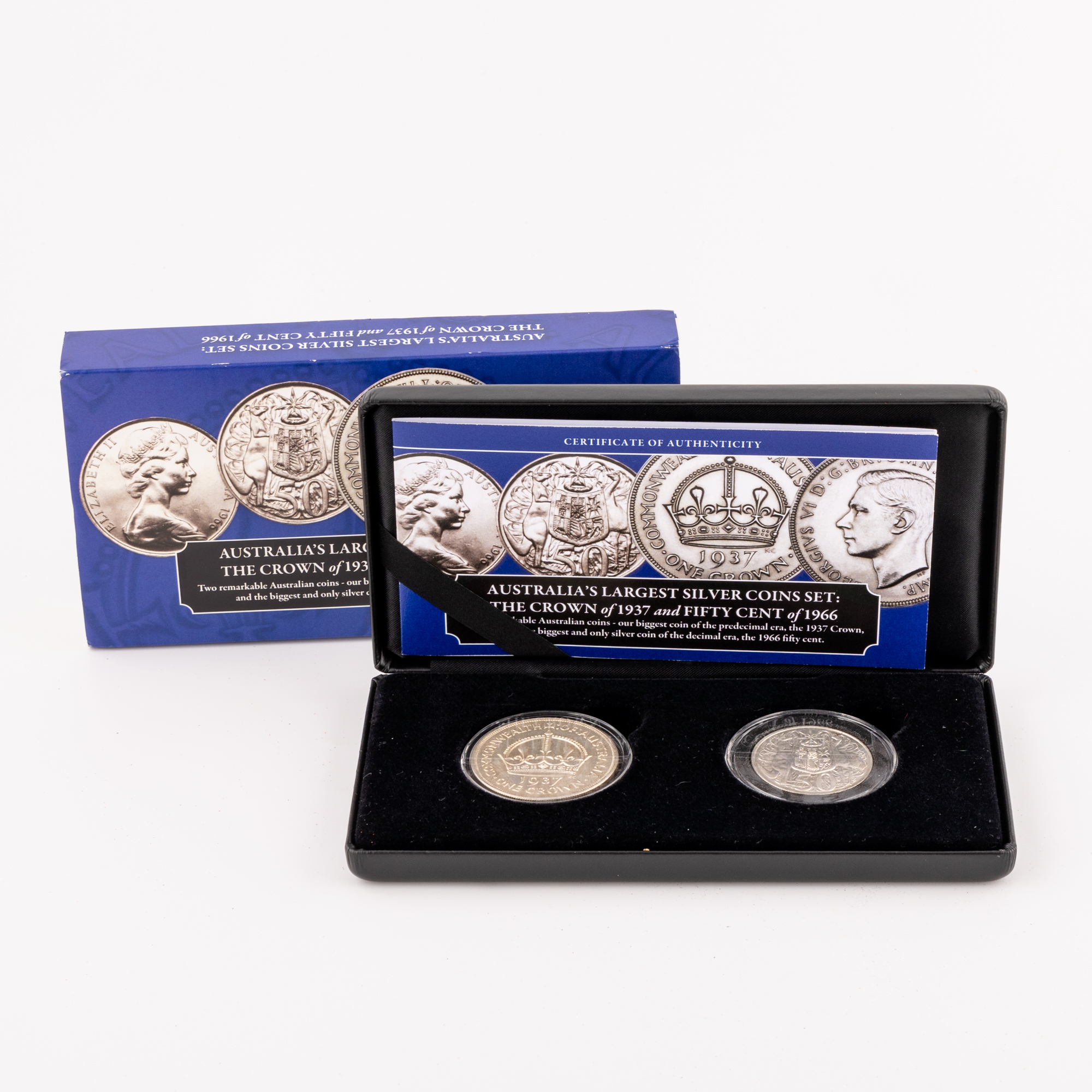 George VI - Elizabeth II, Silver Coin Set, 1937 and 1966, UNC