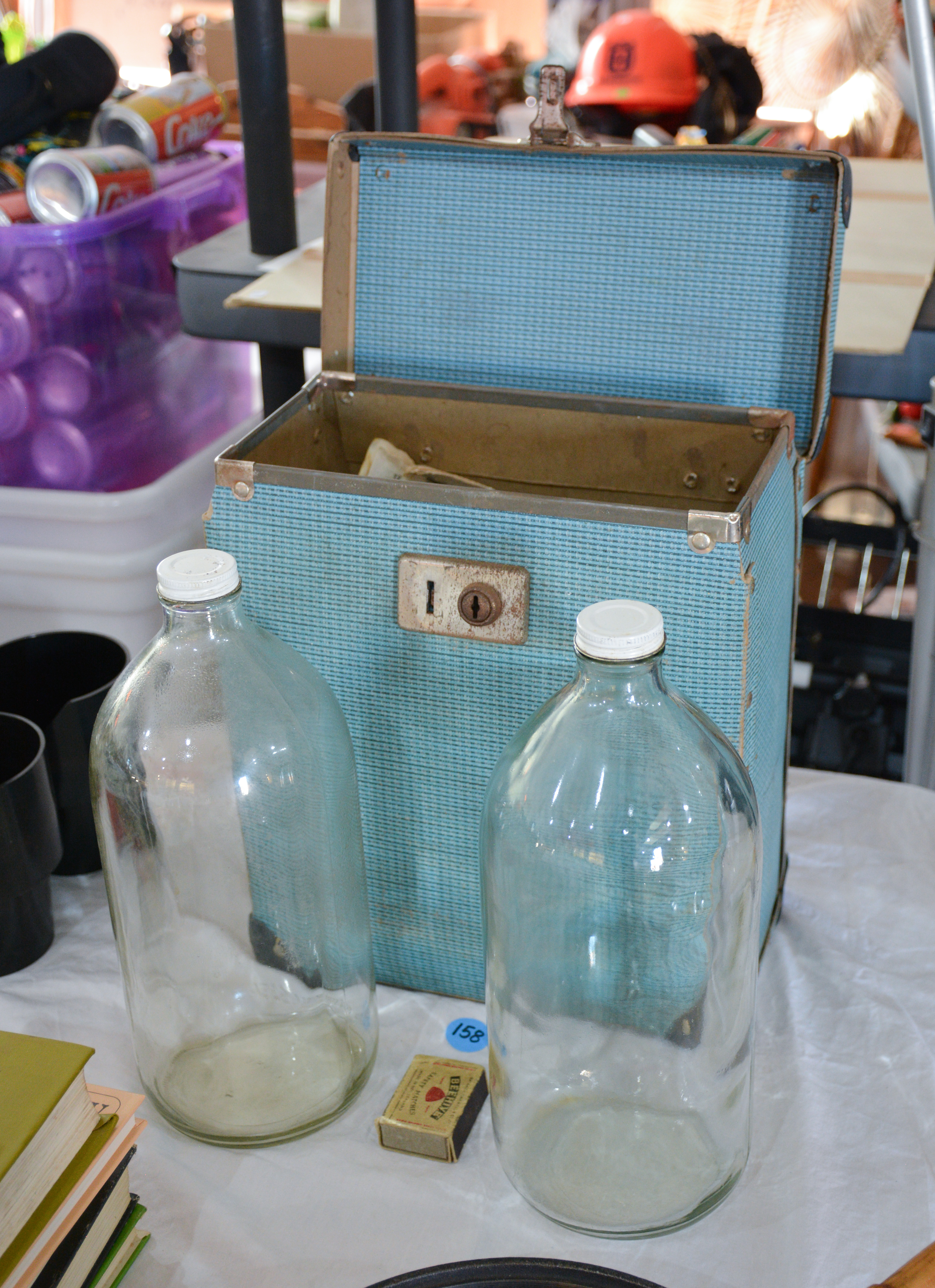 Large Vintage Glass Bottles x 2 with Case — sold at auction in New Zealand for $10
