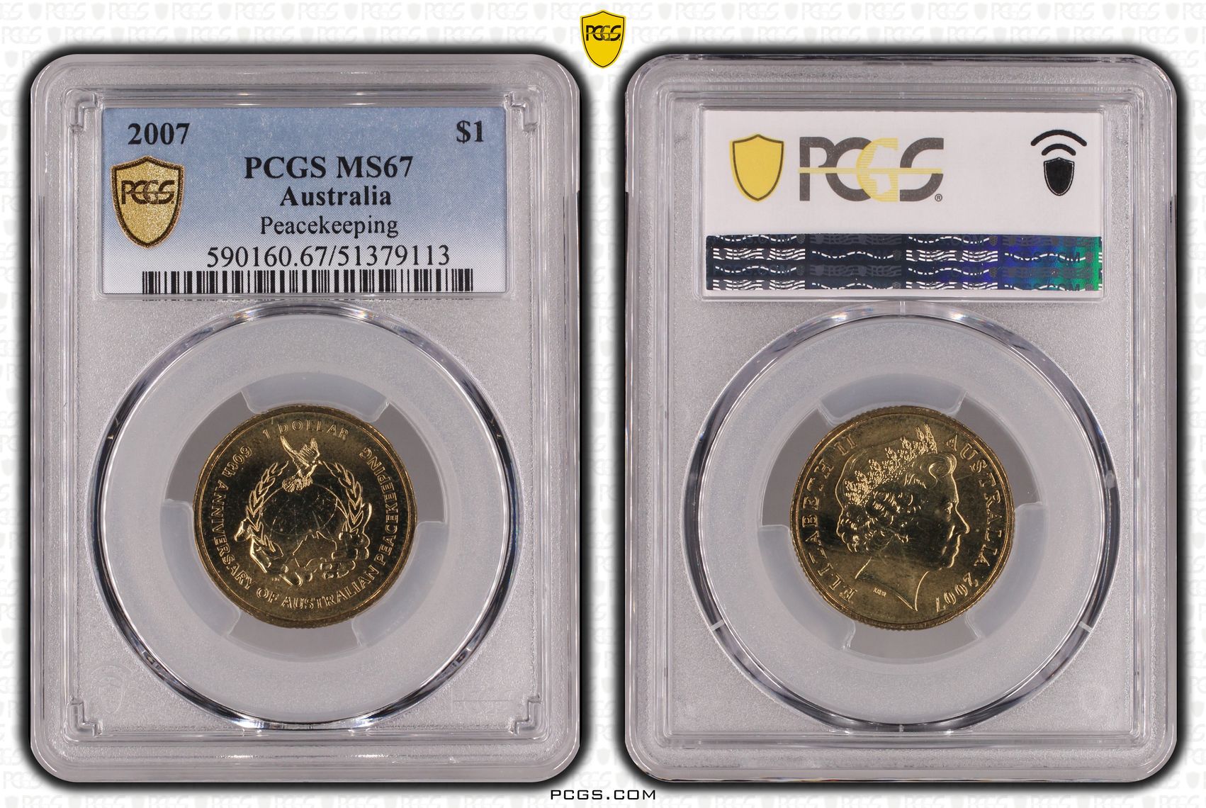 Peacekeeping, One Dollar, 2007, PCGS MS67