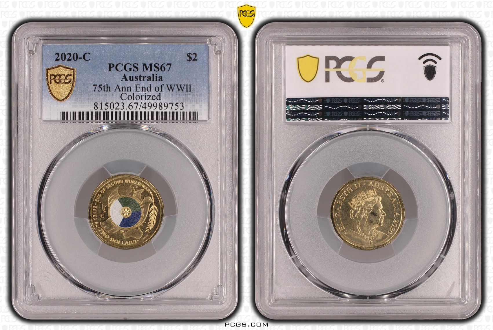 75th Ann End of WWII Colorized, Two Dollar, 2020-C, PCGS MS67