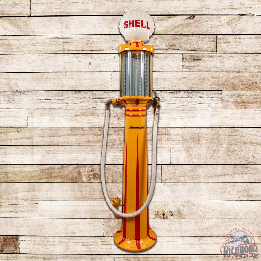 Impressive Rapid Dayton Model 600 10 Gallon Visible Gas Pump Restored Shell