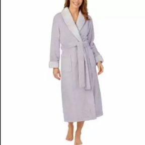 CAROLE HOCHMAN LADIES PLUSH WRAP ROBE PURPLE (LAVENDER) SZ SM