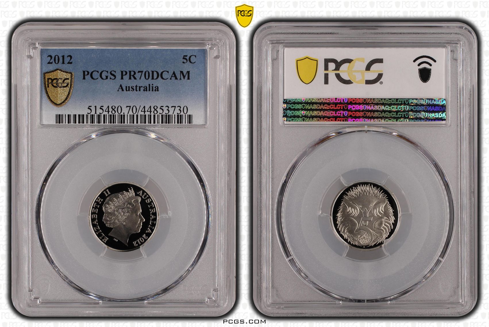 Elizabeth II, Five Cent, 2012, PCGS PR 70DCAM