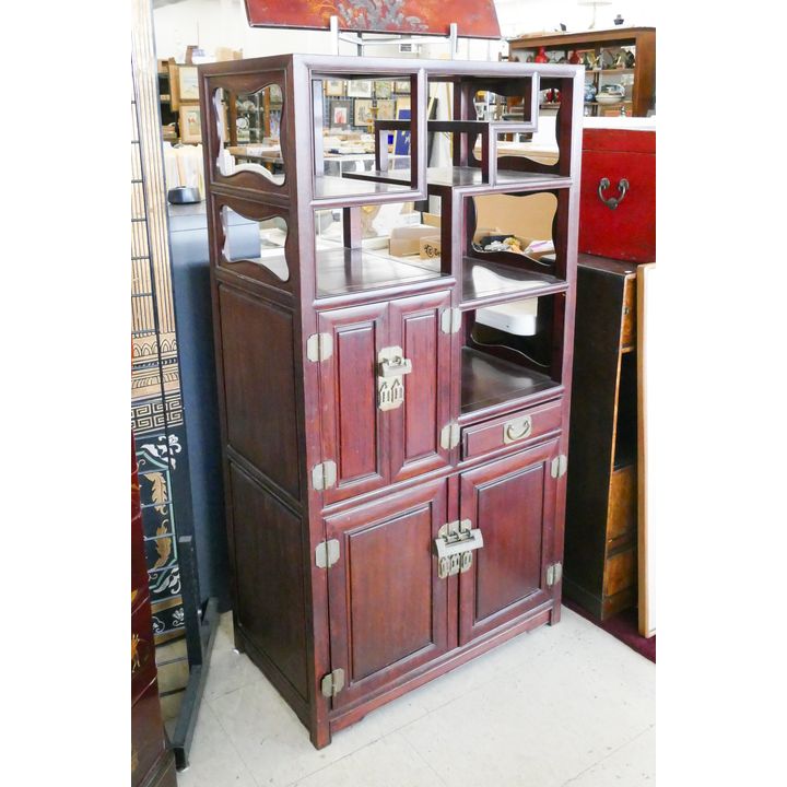 Chinese Rosewood Collector's Shelf Cabinet- 54x28x16''