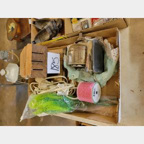 Vintage metal pencil sharpener and other items