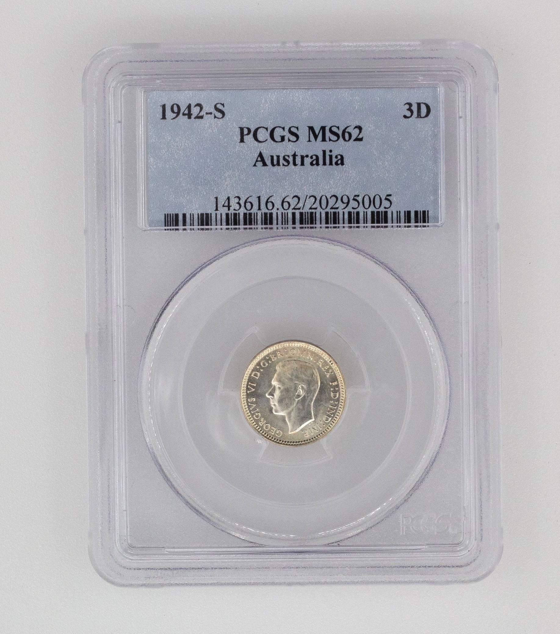 George VI, Threepence, MS62 , 1942-S