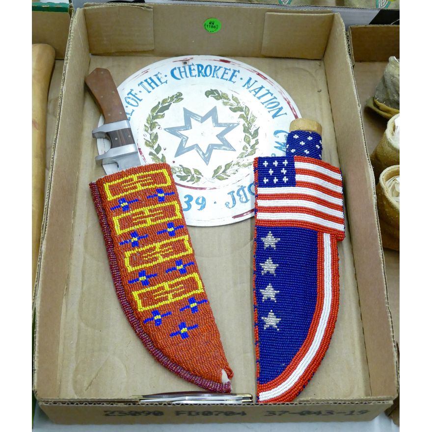 Box Natived Beaded Sheath Knives etc.