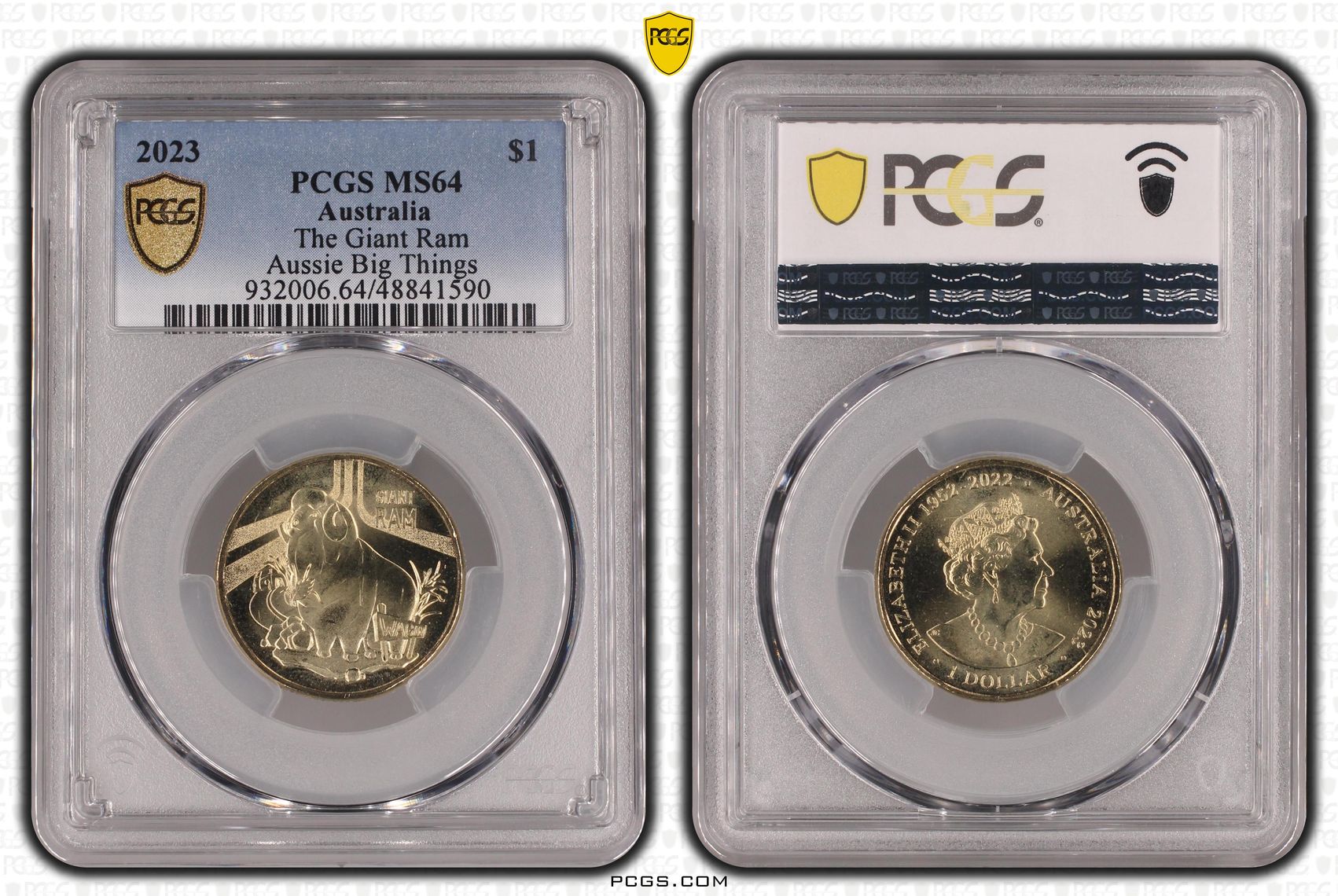 318 · The Giant Ram Aussie Big Things, One Dollar, 2023, PCGS MS64