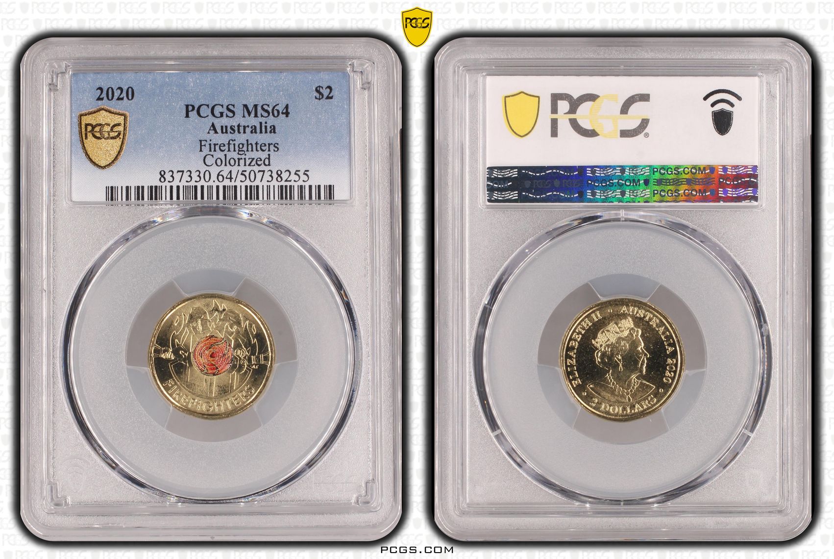 Firefighters Colorized , Two Dollar, 2020, PCGS MS64