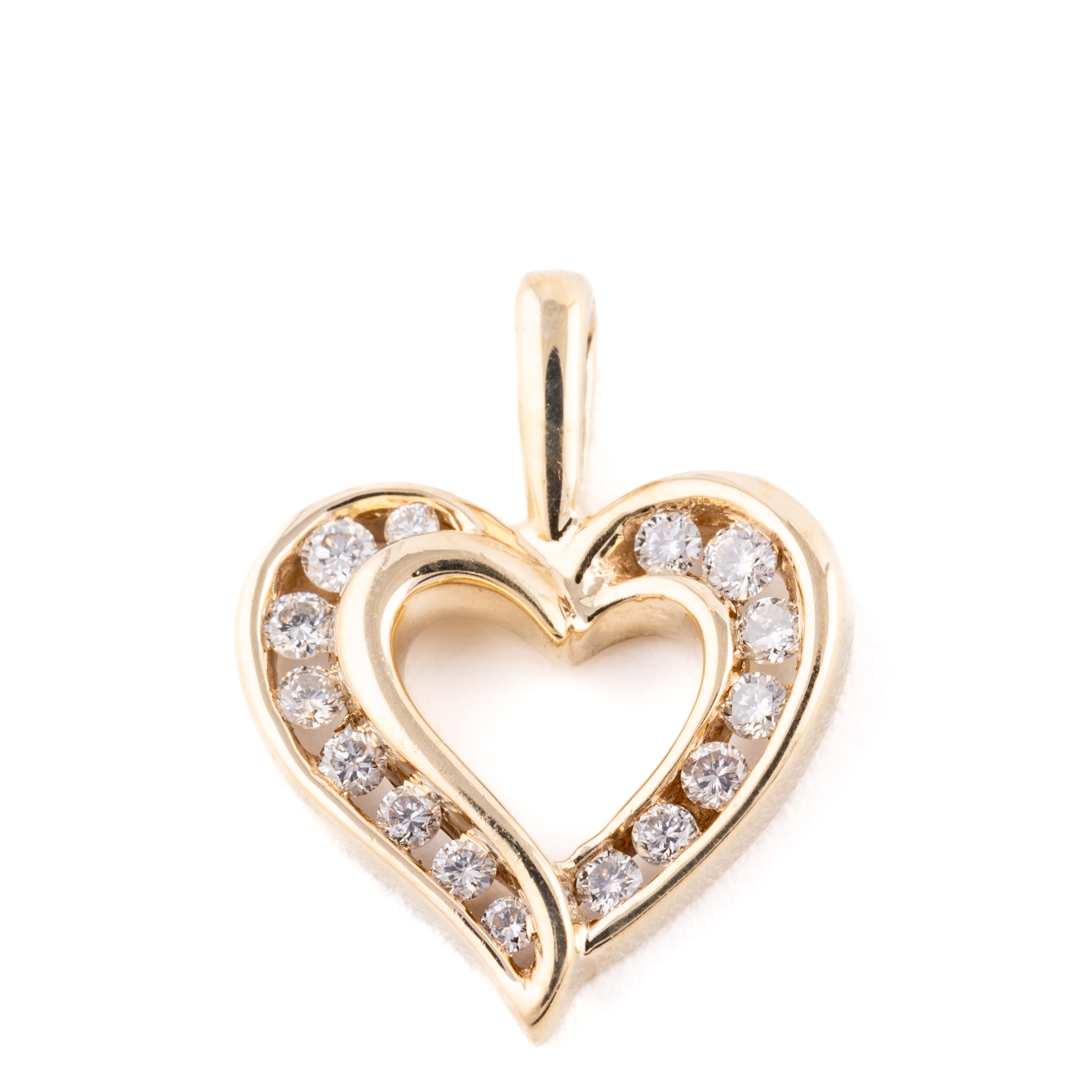 107 · Diamond Heart Pendant 9ct Gold