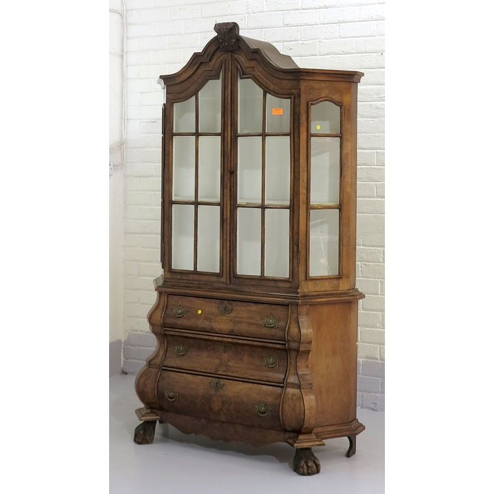 DUTCH WALNUT VITRINE CABINET
