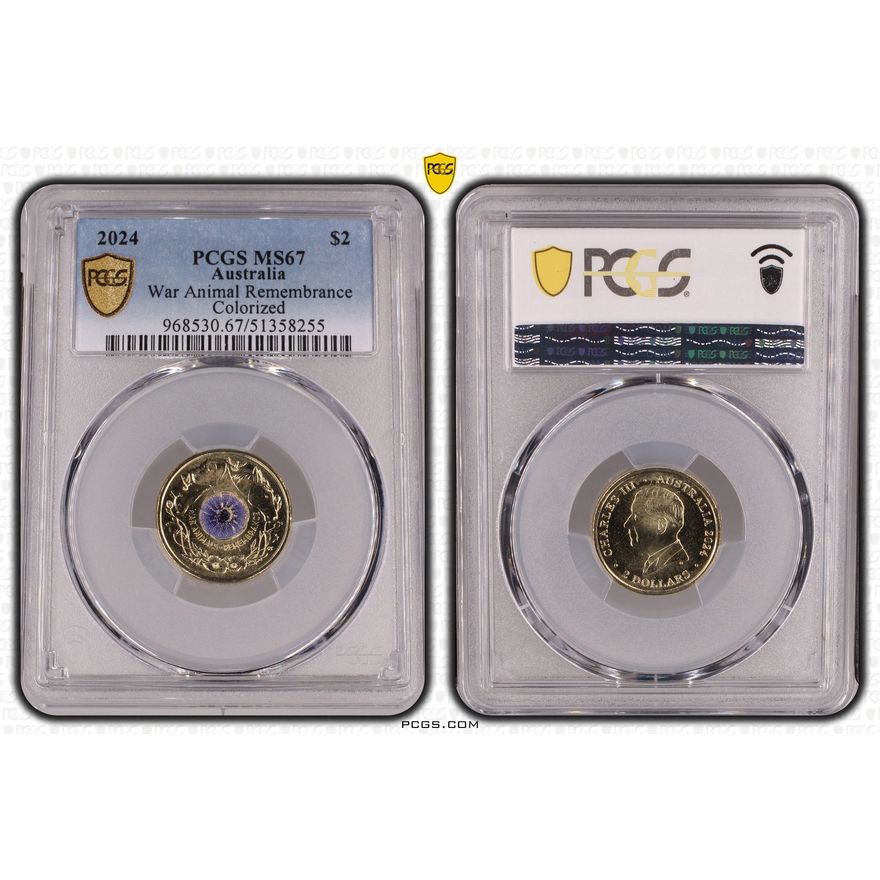 War Animal Remembrance Colorized, Two Dollar, 2024, PCGS MS67