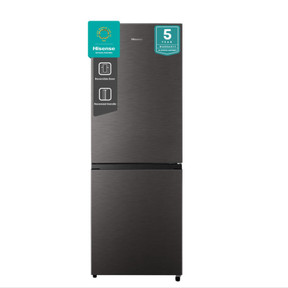 HISENSE 223L BOTTOM FREEZER FRIDGE-TITANIUM INOX - SILVER (SMALL HOLE ON RIGHT SIDE)