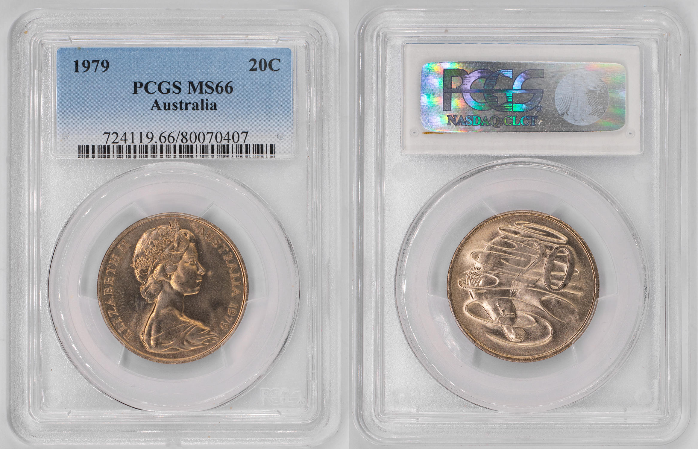 Elizabeth II, Twenty Cent, 1979, PCGS MS66