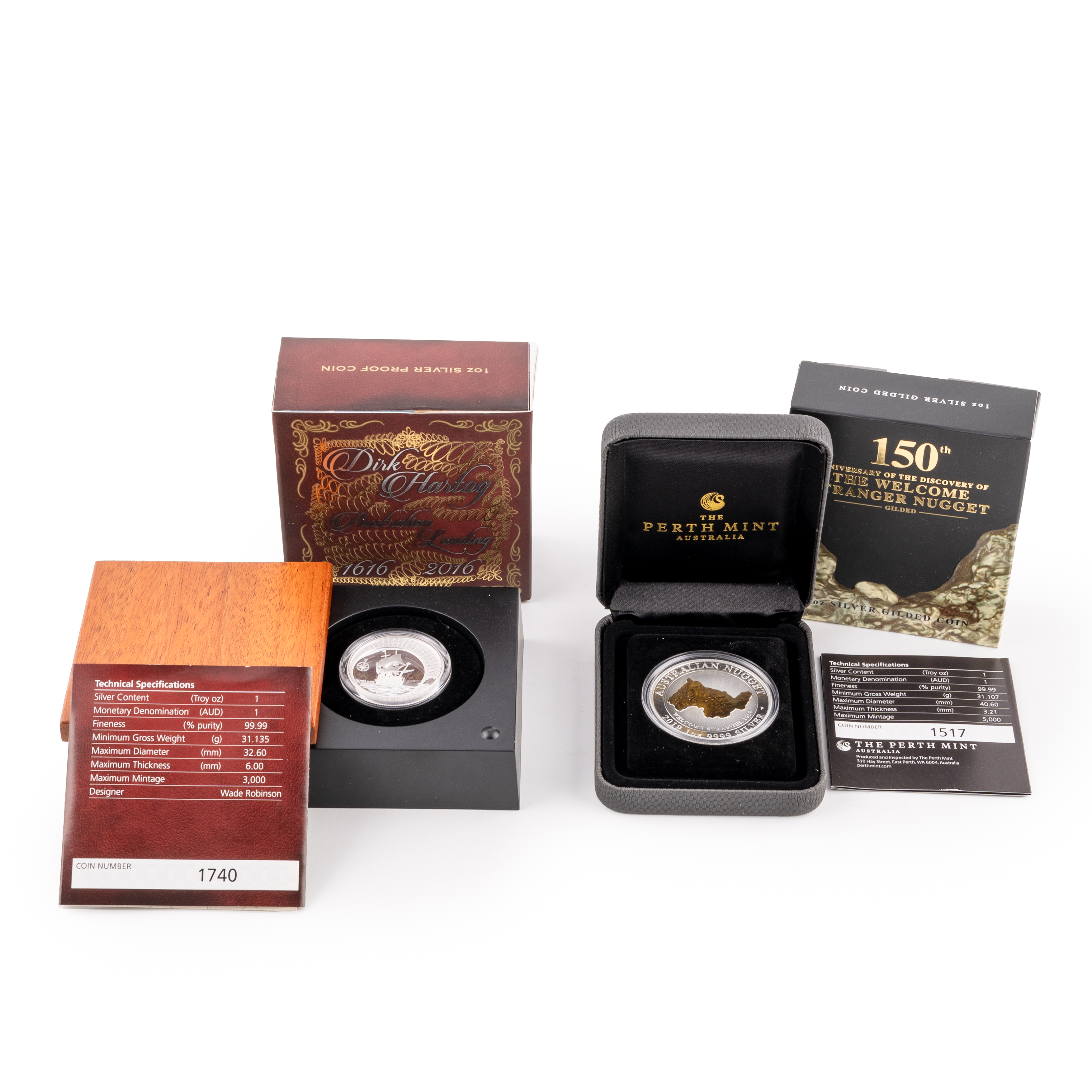 Elizabeth II, Welcome Stranger Nugget & Dirk Hartog, One Dollar, 2016 - 2019, FDC