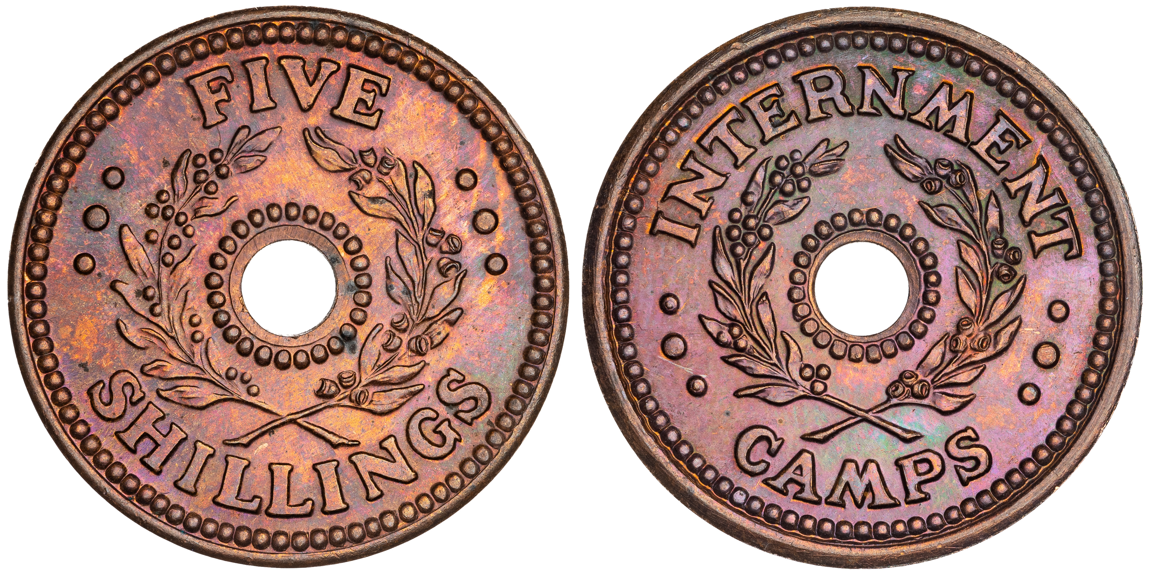 Hay Internment Camp, Five Shillings, 1943, UNC