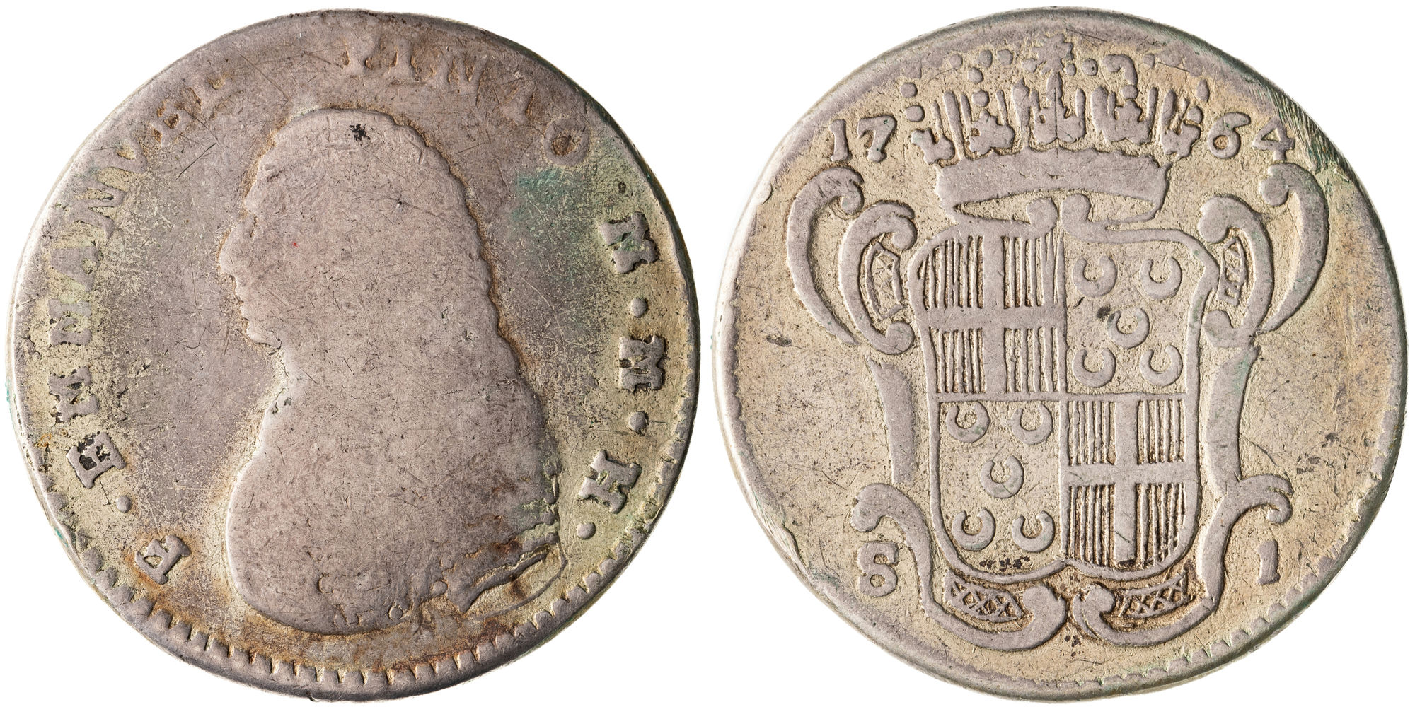Malta, Order of Hospitallers, One Scudo, 1764, VG