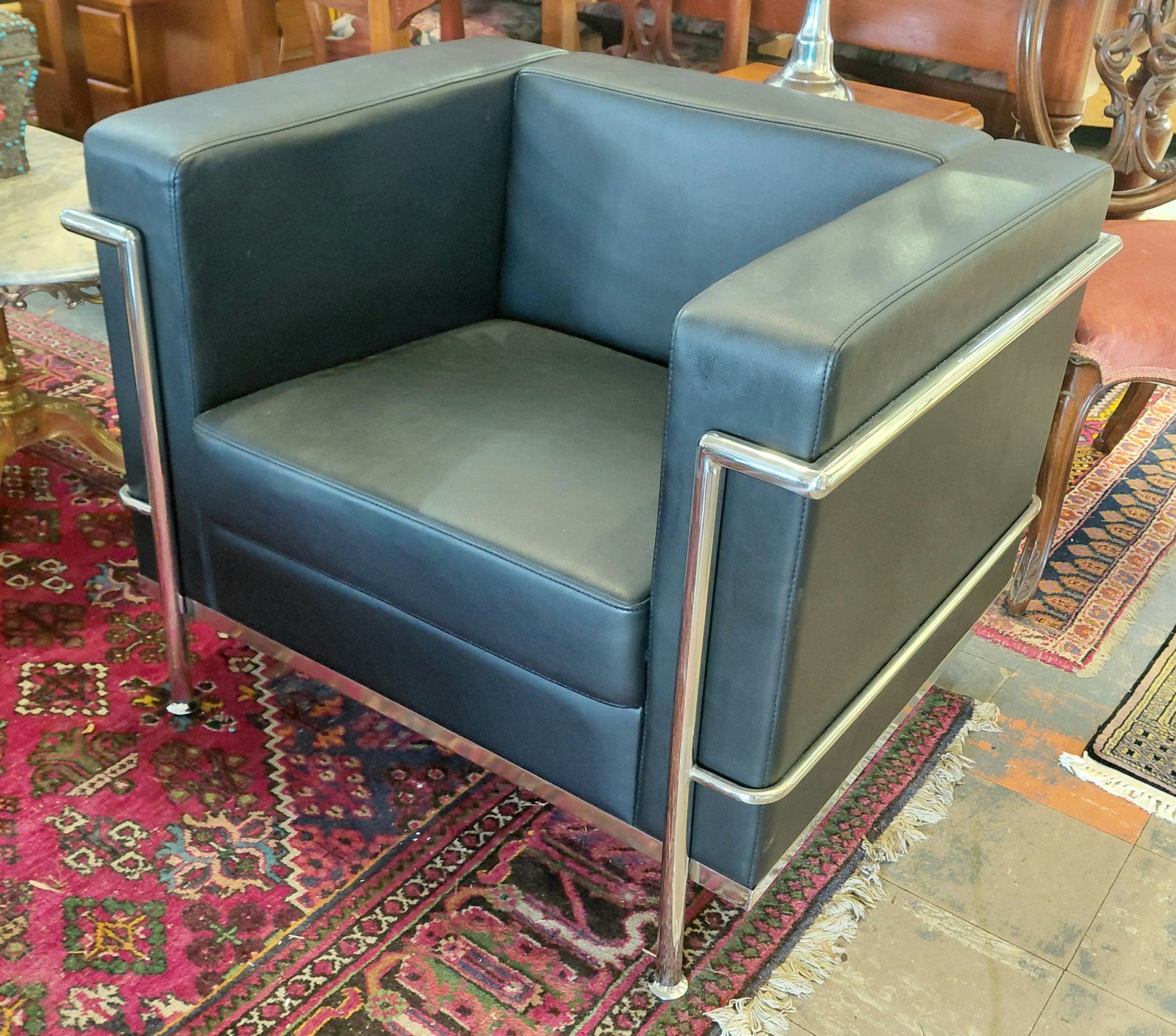 71 · PAIR OF LEATHER ARMCHAIRS