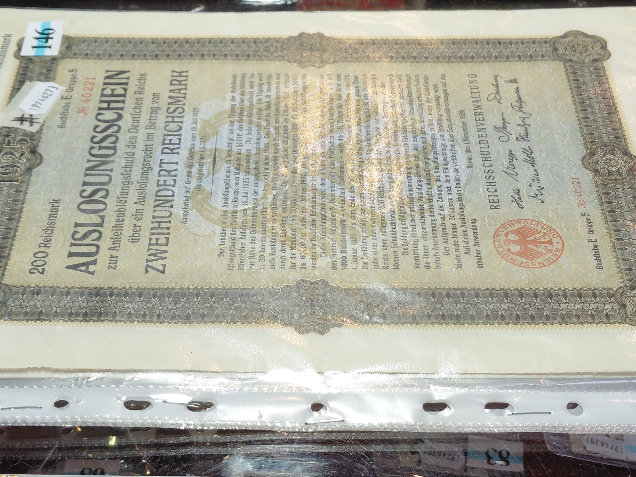 146 · GERMAN BOND CERTIFICATES