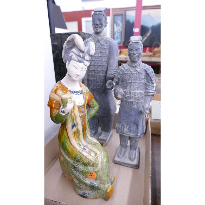 Box Chinese Tomb Style Figures- Terracotta Army Etc- largest 17''