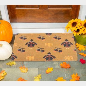MEALAH THANKSGIVING-TURKEY-WELCOME-DOORMAT - OUTDOOR ENTRANCE FRONT DOOR COIR-MAT NON-SLIP HOLIDAY HOME DECOR (29 * 17 * 0.4INCH)