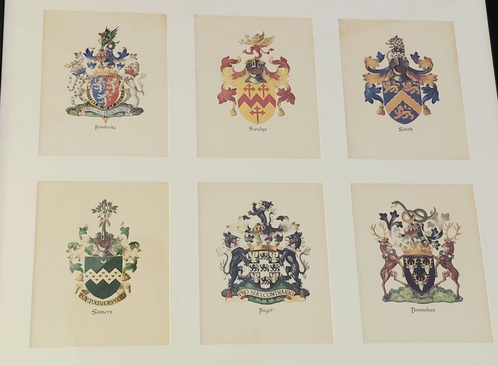 Framed Family Crests
