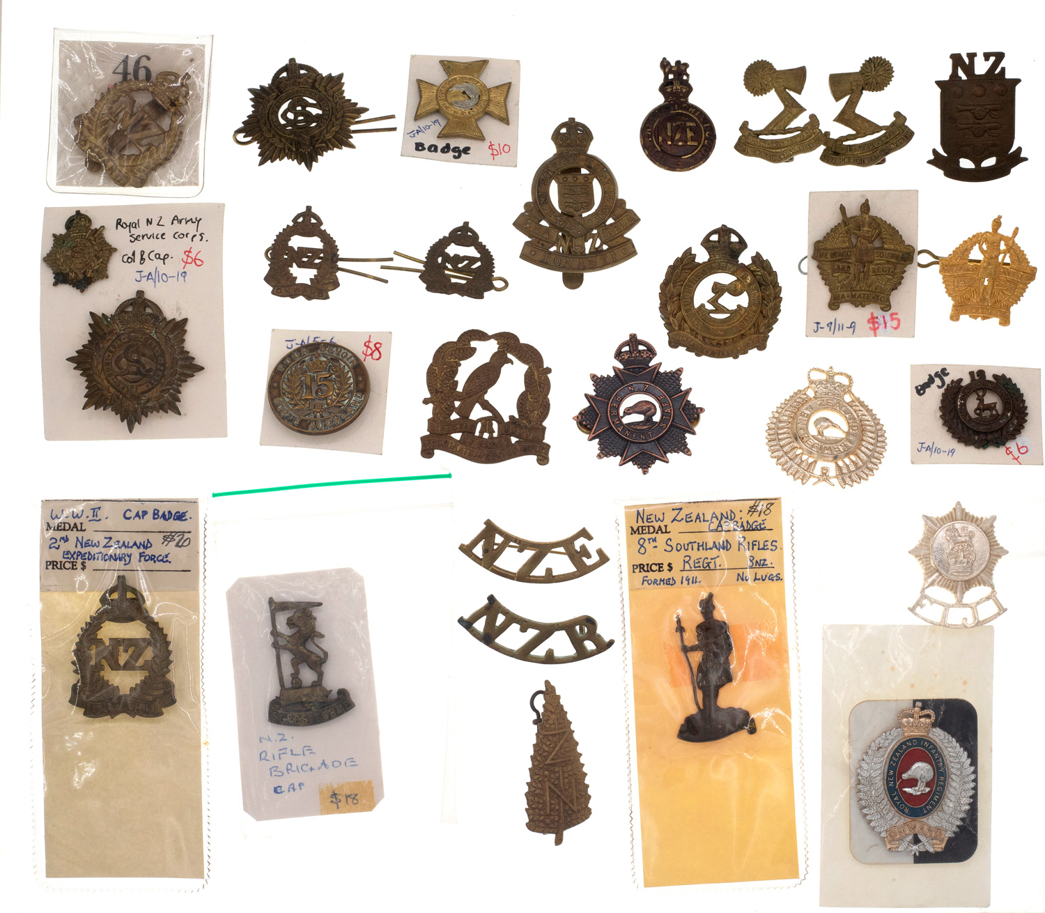 New Zealand, Cap Badges, 1914 - 1960, VGC