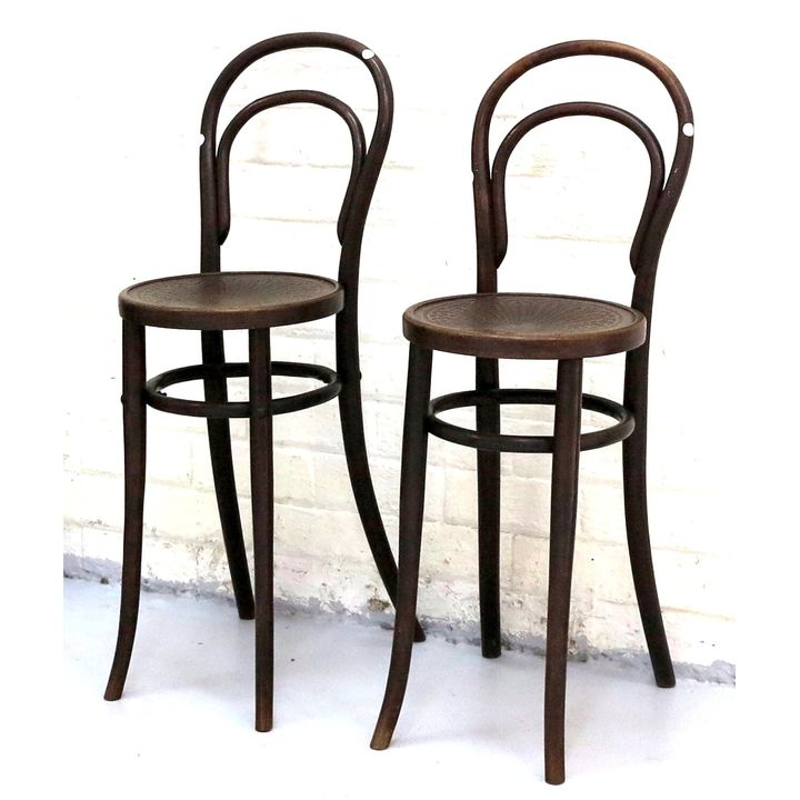 PAIR OF 19/20TH CENTURY J. & J. KOHN BENTWOOD STOOLS