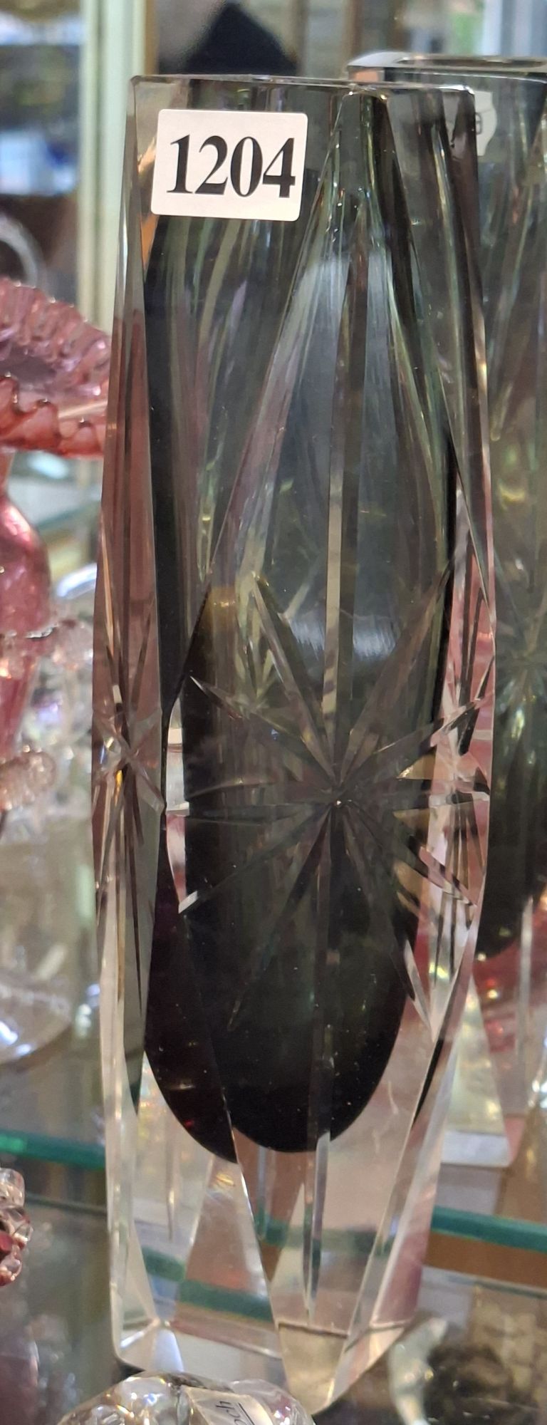 Murano Smoke Glass Vase
