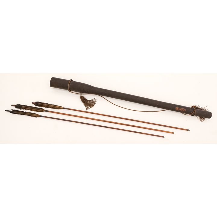 Meiji Japanese Samurai Yazutsu Quiver with Arrows