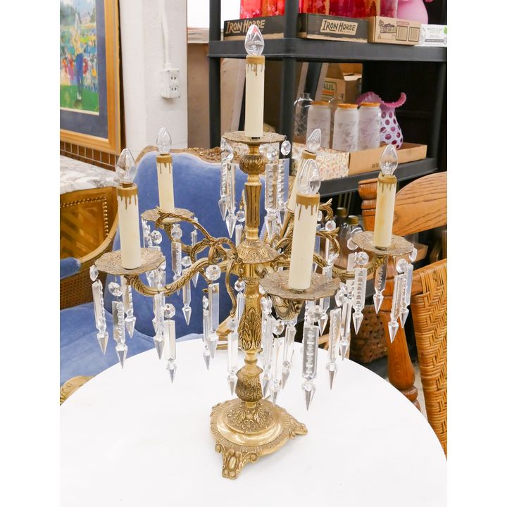 Vintage Brass Candelabra Table Lamp- 23x17''