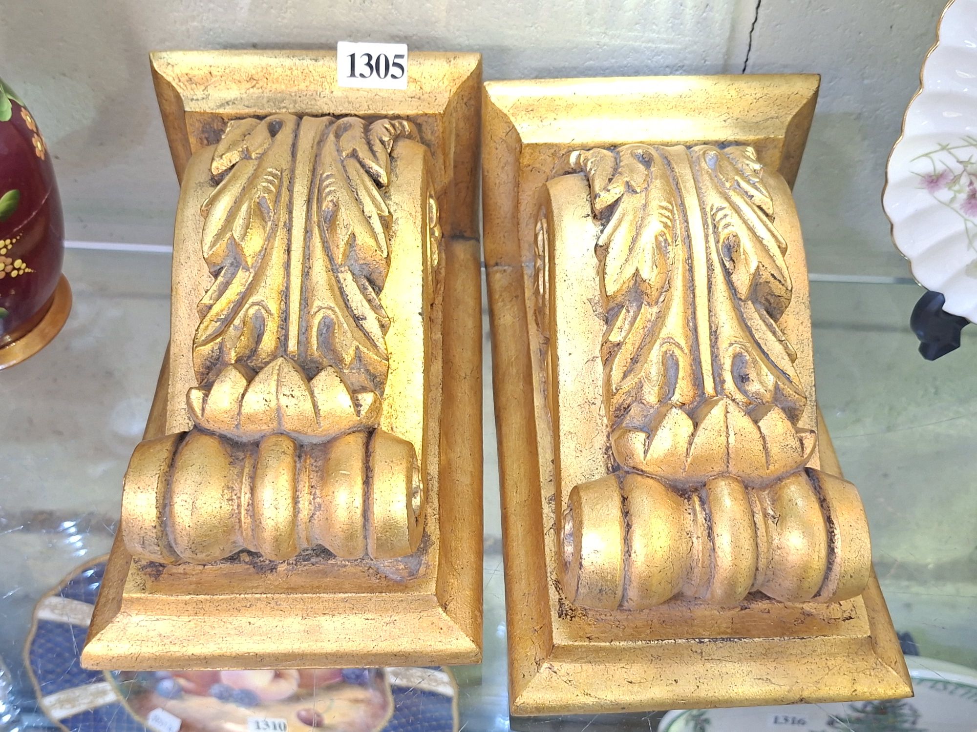 1305 · GILT WALL SCONCES