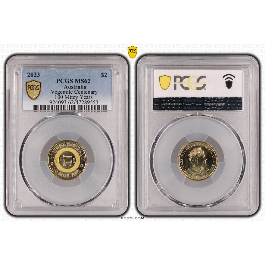 Vegemite Centenary, Two Dollar, 2023, PCGS MS 62