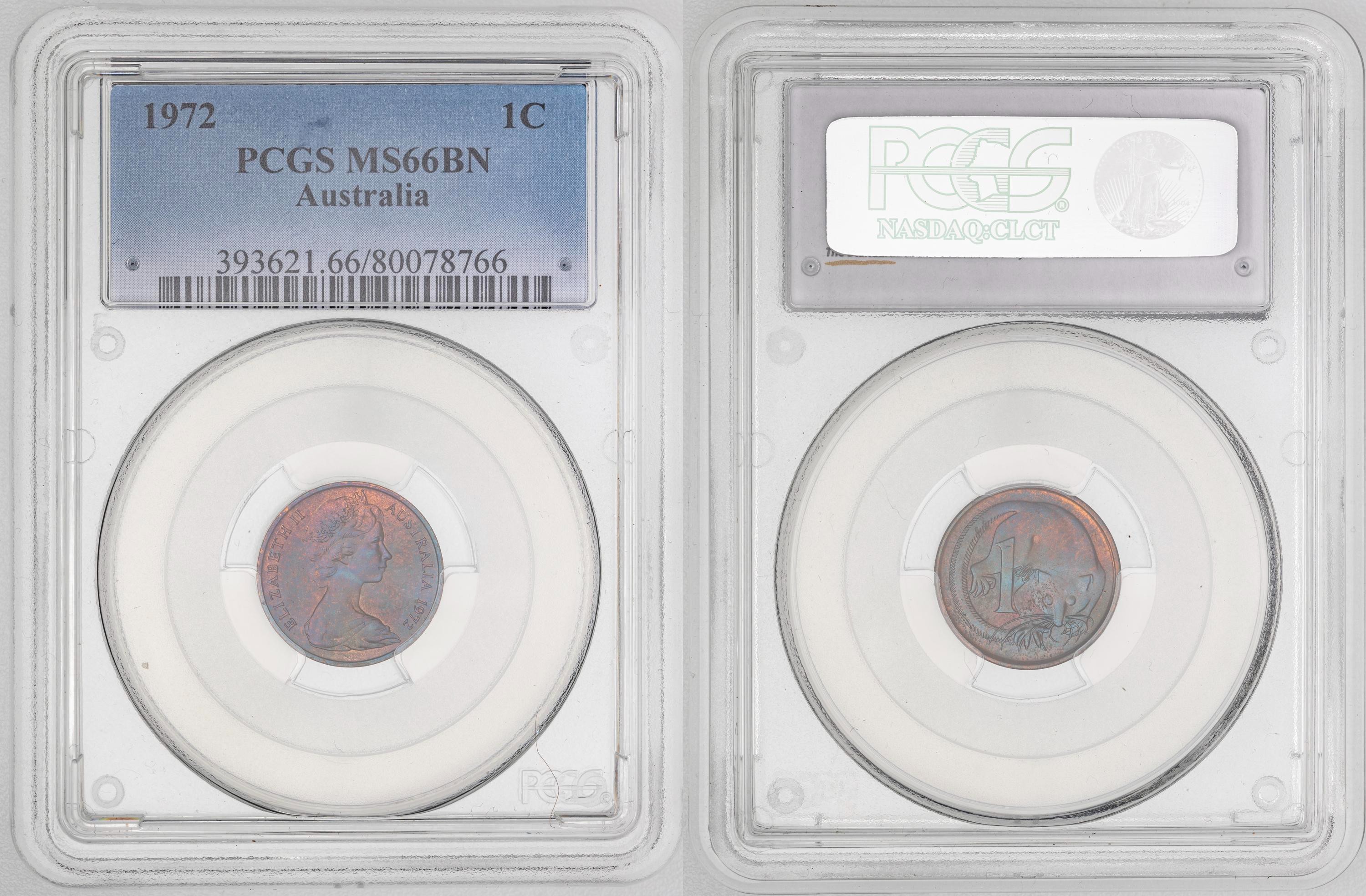 58 · Elizabeth II,   POP 1/0, One Cent, 1972, PCGS MS66BN