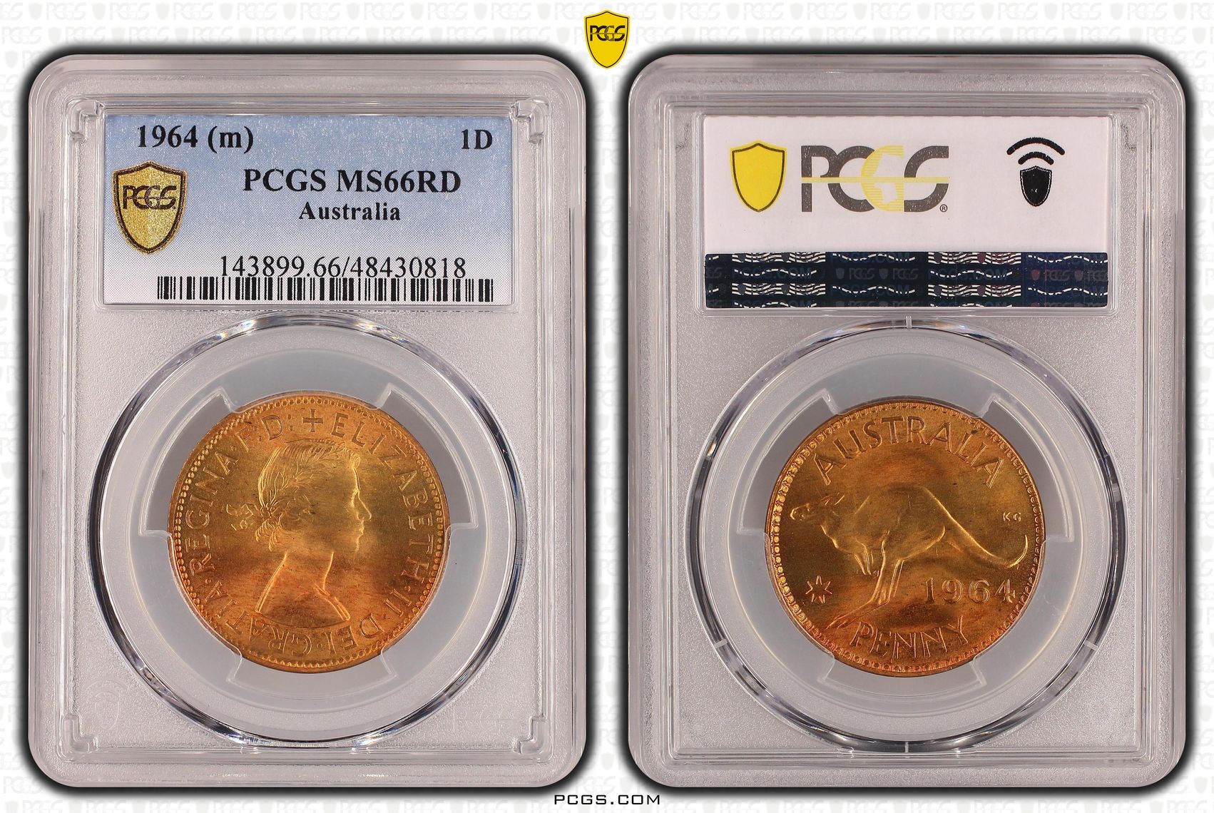 Elizabeth II, Penny, 1964, PCGS MS66RD