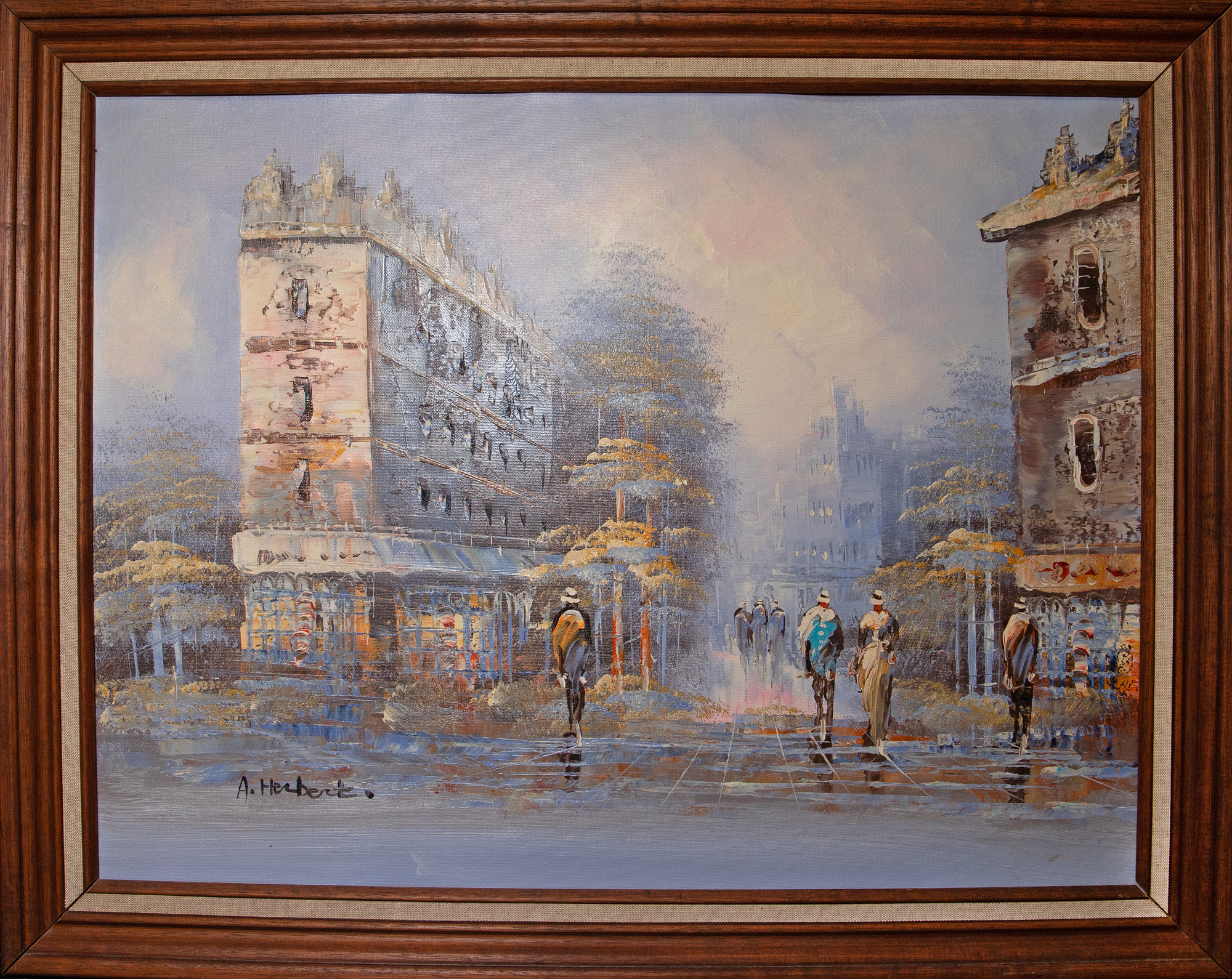 459 · A. Herbert, 'City Scene with Mounted Police'