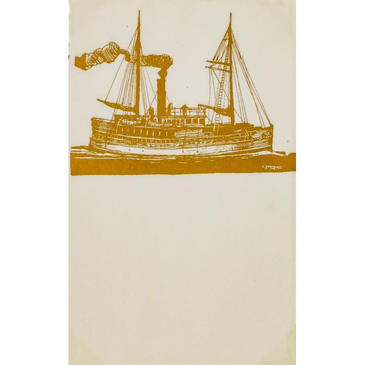 Elton Bennett ''Steam Ship'' Signed Serigraph Sheet 8.5''x5.5''